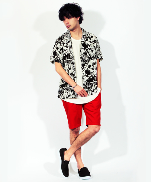 8(eight)(エイト)の「アロハシャツ 半袖 花柄 レーヨン(シャツ/ブラウス・メンズ・ホワイト/ホワイト×ブラック/ブラック/ブラック×ホワイト・MEDIUM/LARGE/X-LARGE)」の8枚目の写真