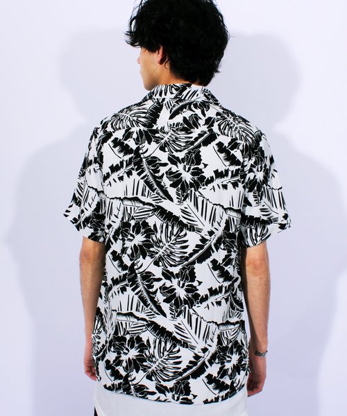 8(eight)(エイト)の「アロハシャツ 半袖 花柄 レーヨン(シャツ/ブラウス・メンズ・ホワイト/ホワイト×ブラック/ブラック/ブラック×ホワイト・MEDIUM/LARGE/X-LARGE)」の10枚目の写真
