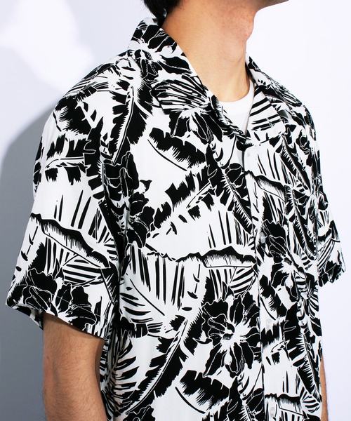 8(eight)(エイト)の「アロハシャツ 半袖 花柄 レーヨン(シャツ/ブラウス・メンズ・ホワイト/ホワイト×ブラック/ブラック/ブラック×ホワイト・MEDIUM/LARGE/X-LARGE)」の12枚目の写真