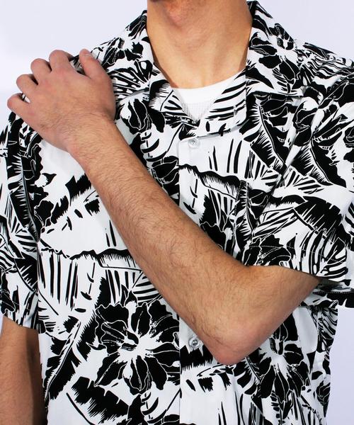8(eight)(エイト)の「アロハシャツ 半袖 花柄 レーヨン(シャツ/ブラウス・メンズ・ホワイト/ホワイト×ブラック/ブラック/ブラック×ホワイト・MEDIUM/LARGE/X-LARGE)」の14枚目の写真