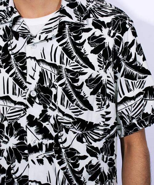 8(eight)(エイト)の「アロハシャツ 半袖 花柄 レーヨン(シャツ/ブラウス・メンズ・ホワイト/ホワイト×ブラック/ブラック/ブラック×ホワイト・MEDIUM/LARGE/X-LARGE)」の16枚目の写真