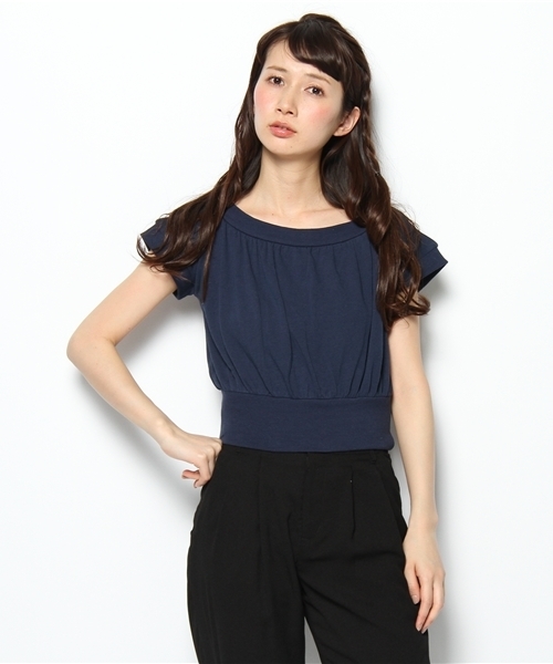 ROSE BUD（ローズバッド）の「LCTT-131122 OFF SHOULDER CROPPED TOPS（Tシャツ/カットソー・レディース・ネイビー/グレー/ライム・ONE SIZE）」の3枚目の写真
