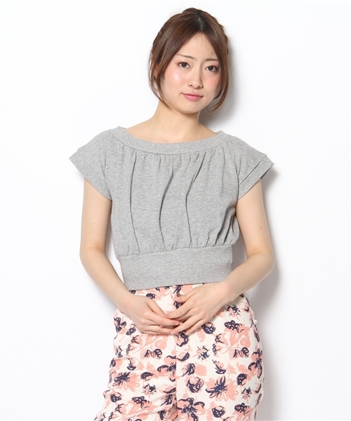 ROSE BUD（ローズバッド）の「LCTT-131122 OFF SHOULDER CROPPED TOPS（Tシャツ/カットソー・レディース・ネイビー/グレー/ライム・ONE SIZE）」の2枚目の写真