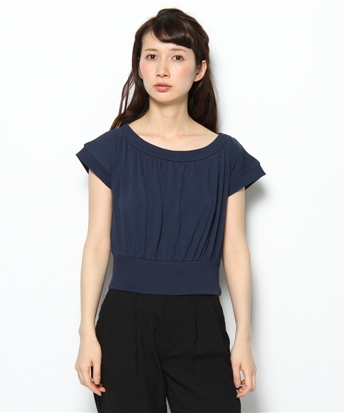 ROSE BUD（ローズバッド）の「LCTT-131122 OFF SHOULDER CROPPED TOPS（Tシャツ/カットソー・レディース・ネイビー/グレー/ライム・ONE SIZE）」の8枚目の写真