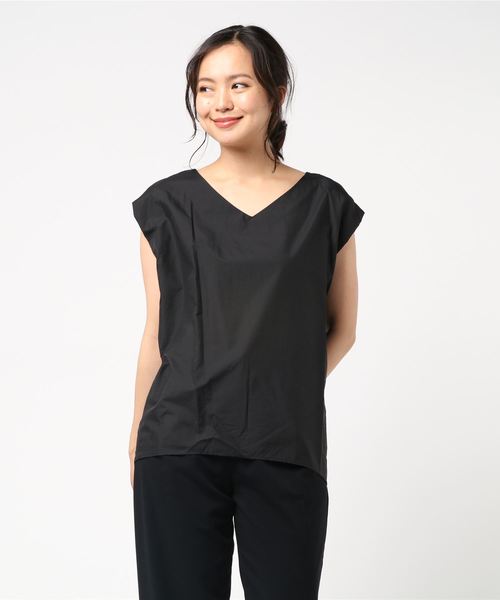 RIVE DROITE（リヴドロワ）の「ペーパーローンフレンチスリーブブラウス（シャツ/ブラウス・レディース・ローズ/モカ/ブラック・FREE）」の2枚目の写真