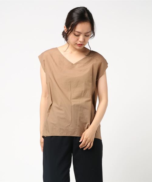 RIVE DROITE（リヴドロワ）の「ペーパーローンフレンチスリーブブラウス（シャツ/ブラウス・レディース・ローズ/モカ/ブラック・FREE）」の3枚目の写真