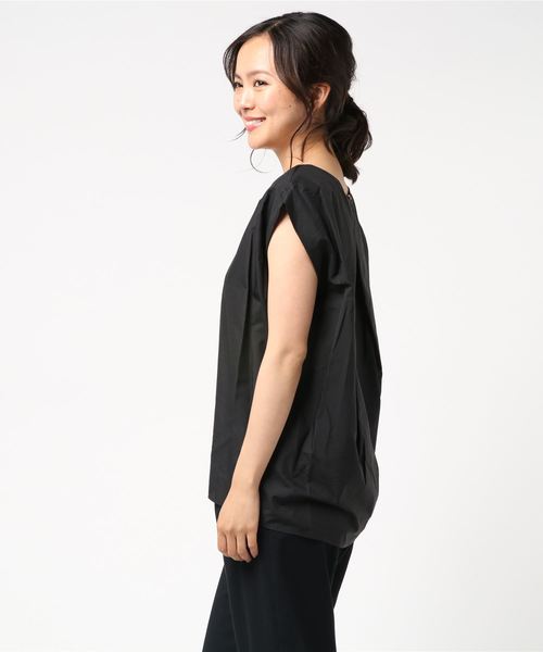 RIVE DROITE（リヴドロワ）の「ペーパーローンフレンチスリーブブラウス（シャツ/ブラウス・レディース・ローズ/モカ/ブラック・FREE）」の4枚目の写真