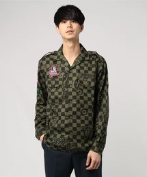 ヒステリックグラマー　長袖　シャツ　総柄　ワッペン　ミリタリーシャツ ヒステリックグラマー 長袖 シャツ 総柄 ワッペン ミリタリーシャツ