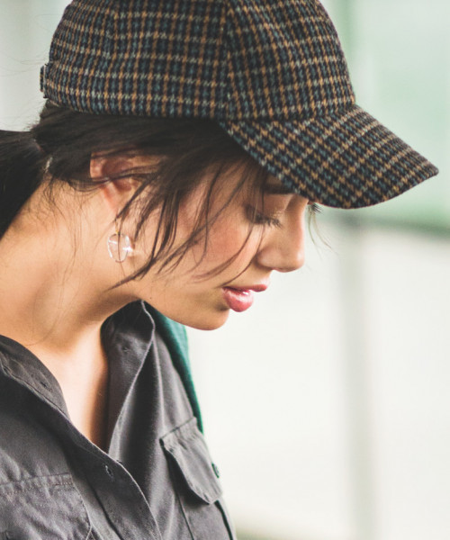 BAYFLOW（ベイフロー）の「チェックCAP（キャップ・レディース・ブラウン/グレー・FREE）」の2枚目の写真