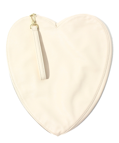WEGO（ウィゴー）の「WEGO/ハートクラッチ（クラッチバッグ・レディース・ホワイト/ブラック/レッド・FREE）」の2枚目の写真