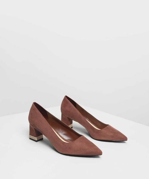 CHARLES & KEITH（チャールズ & キース）の「メタリックアクセントヒールパンプス / Metallic Accent Heel Pumps（パンプス・レディース・ブラック/ダークブルー/スモークピンク/バーガンディー/グレー・22.5cm/23cm/23.5cm/24.5cm/25cm/22cm）」の21枚目の写真