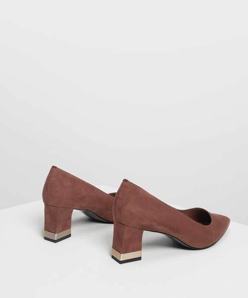 CHARLES & KEITH（チャールズ & キース）の「メタリックアクセントヒールパンプス / Metallic Accent Heel Pumps（パンプス・レディース・ブラック/ダークブルー/スモークピンク/バーガンディー/グレー・22.5cm/23cm/23.5cm/24.5cm/25cm/22cm）」の16枚目の写真