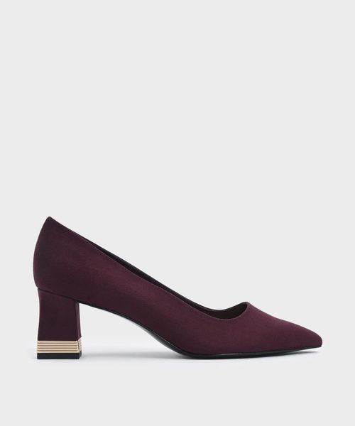 CHARLES & KEITH（チャールズ & キース）の「メタリックアクセントヒールパンプス / Metallic Accent Heel Pumps（パンプス・レディース・ブラック/ダークブルー/スモークピンク/バーガンディー/グレー・22.5cm/23cm/23.5cm/24.5cm/25cm/22cm）」の5枚目の写真