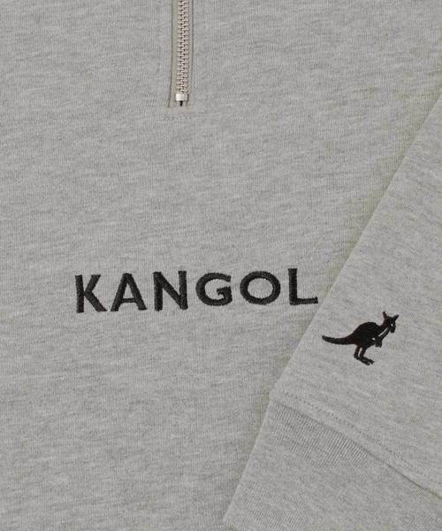 KANGOL(カンゴール)の「▽WEB限定 KANGOL/カンゴール 別注 オーバーサイズハーフジップスウェット(スウェット・メンズ・ブラック/ダークグリーン/ブラウン/オフホワイト/杢グレー/ベージュ系その他/ベージュ/ネイビー/ブラック系その他/ホワイト×ブラック/ブラック×ホワイト/チャコール/ダークベージュ・FREE)」の14枚目の写真