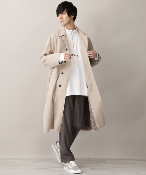 KANGOL(カンゴール)の「▽WEB限定 KANGOL/カンゴール 別注 オーバーサイズハーフジップスウェット(スウェット・メンズ・ブラック/ダークグリーン/ブラウン/オフホワイト/杢グレー/ベージュ系その他/ベージュ/ネイビー/ブラック系その他/ホワイト×ブラック/ブラック×ホワイト/チャコール/ダークベージュ・FREE)」の16枚目の写真