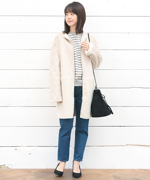 SESTO（セスト）の「ナチュラルカラー巾着ショルダーバッグ（ショルダーバッグ・レディース・キャメル/ブラック/アイボリー・ONESIZE）」の22枚目の写真