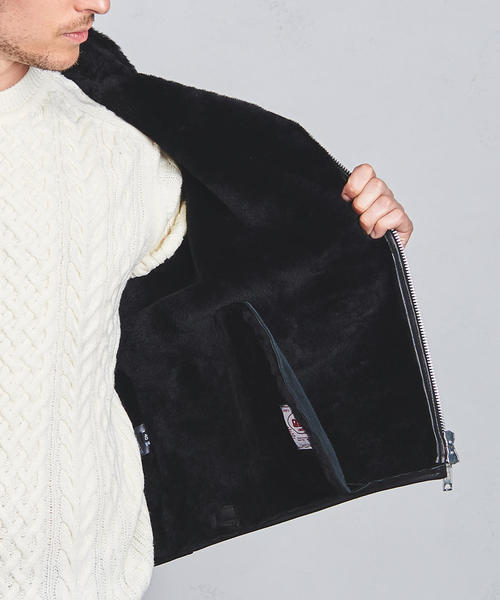 【美品】UNITED ARROWS ムートンライダースジャケット　38 UNITED ARROWS フェイクムートン ボマージャケット - メルカリ