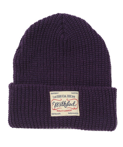 MILKFED.(ミルクフェド)の「BASIC KNIT CAP(ニットキャップ/ビーニー・レディース・ブラック/グレー/レッド/ブルー/ネイビー/パープル・ONE SIZE)」の6枚目の写真