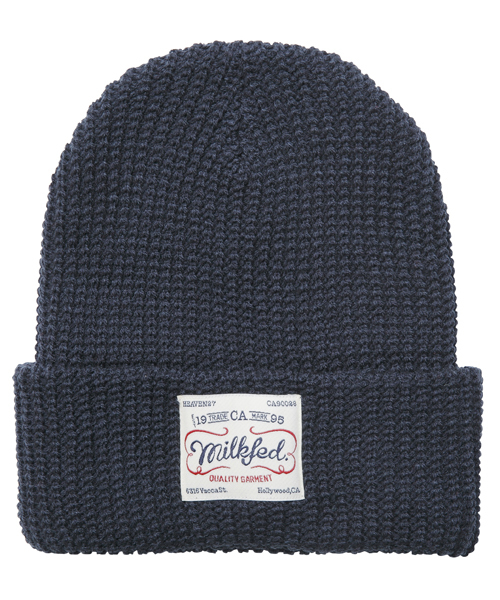 MILKFED.(ミルクフェド)の「BASIC KNIT CAP(ニットキャップ/ビーニー・レディース・ブラック/グレー/レッド/ブルー/ネイビー/パープル・ONE SIZE)」の4枚目の写真
