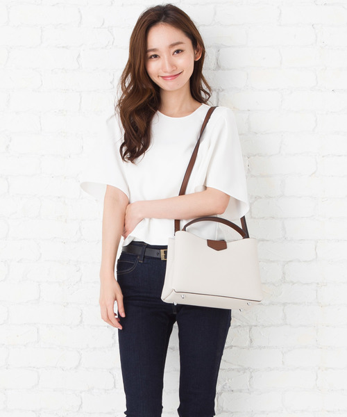 florist(フローリスト)の「【2way】すっきり見えるフェミニンデザインハンドバッグ(ハンドバッグ・レディース・ブラック/ピンク/ブルー/ベージュ/ピンク系その他/ブルー系その他/ホワイト・FREE)」の21枚目の写真