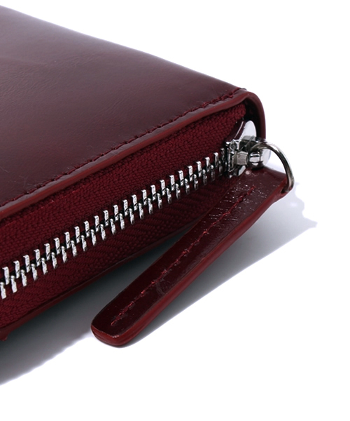 アールニューボールド R.NEWBOLD 財布 ラウンドファスナー ウール × レザー 465 メンズ 日本製 本革 牛革 男性用 （アールニューボールド）の「LEATHER ZIP WALLET⁄805950