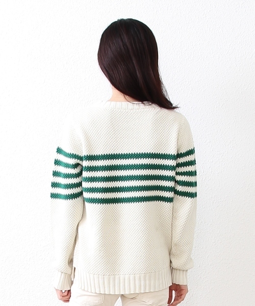 coen（コーエン）の「あぜ編みボーダープルオーバー（ニット/セーター・レディース・オフホワイト/コバルトブルー・MEDIUM/LARGE）」の11枚目の写真