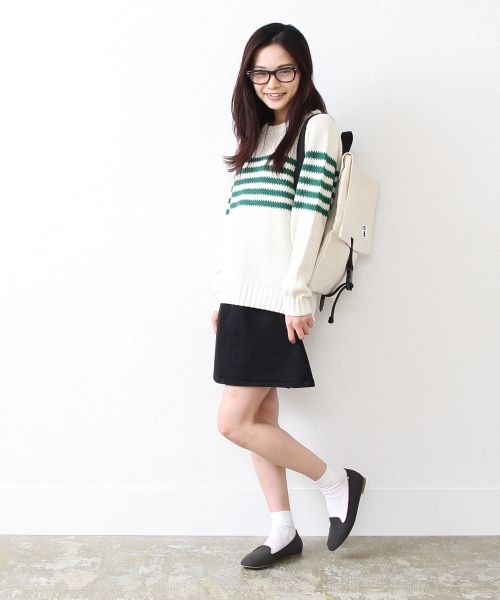 coen（コーエン）の「あぜ編みボーダープルオーバー（ニット/セーター・レディース・オフホワイト/コバルトブルー・MEDIUM/LARGE）」の7枚目の写真