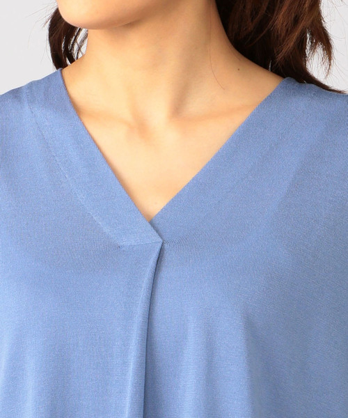 A/C DESIGN BY ALPHA CUBIC（エーシーデザインバイアルファキュービック）の「配色ニットプルオーバー（ニット/セーター・レディース・サックスブルー/グリーン・M size/L size）」の16枚目の写真