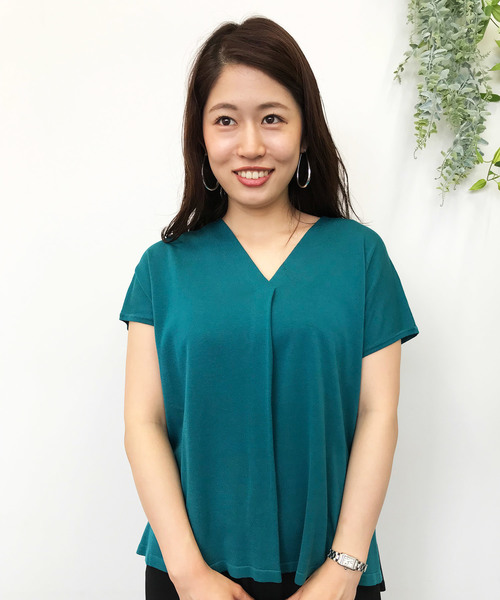 A/C DESIGN BY ALPHA CUBIC（エーシーデザインバイアルファキュービック）の「配色ニットプルオーバー（ニット/セーター・レディース・サックスブルー/グリーン・M size/L size）」の22枚目の写真