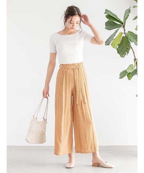 fifth(フィフス)の「プリントワイドパンツ(その他パンツ・レディース・ブラック/マスタード・MEDIUM)」の1枚目の写真
