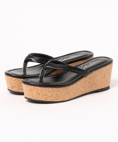 KOBE LETTUCE(コウベレタス)の「コルクウェッジ厚底トングサンダル(サンダル・レディース・ホワイト/ベージュ/オレンジ/ブラック/シルバー・L/LL/M/S)」の3枚目の写真