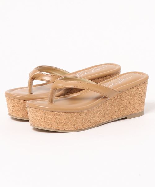 KOBE LETTUCE(コウベレタス)の「コルクウェッジ厚底トングサンダル(サンダル・レディース・ホワイト/ベージュ/オレンジ/ブラック/シルバー・L/LL/M/S)」の15枚目の写真