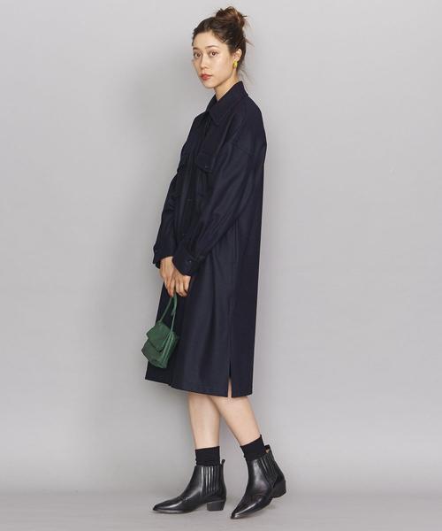 BEAUTY&YOUTH UNITED ARROWS（ビューティーアンドユースユナイテッドアローズ）の「BY スムースシャツワンピース ◆（ワンピース・レディース・ネイビー/オリーブ・SMALL/MEDIUM）」の14枚目の写真