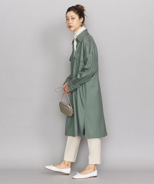 BEAUTY&YOUTH UNITED ARROWS（ビューティーアンドユースユナイテッドアローズ）の「BY スムースシャツワンピース ◆（ワンピース・レディース・ネイビー/オリーブ・SMALL/MEDIUM）」の3枚目の写真