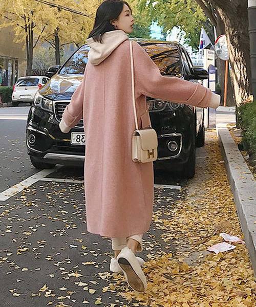 ヨーコチャン　ロングコート　チェスターコート　ロング丈　コクーン　ピンクベージュ ヨーコチャン ロングコート チェスターコート ロング丈 コクーン