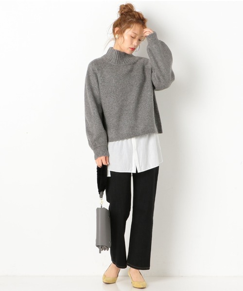 archives（アルシーヴ）の「4者混ワイドネックプルオーバー（ニット/セーター・レディース・チャコールグレー/ベージュ/レッド/オフホワイト/ブルー・MEDIUM）」の19枚目の写真