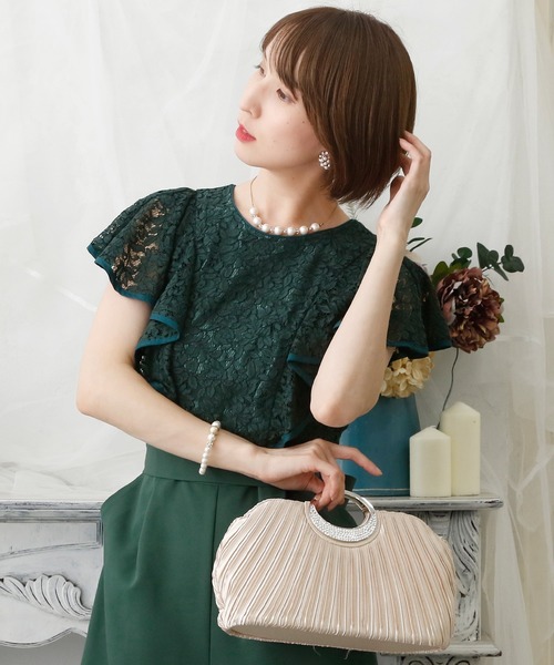 PourVous(プールヴー)の「ワイドパンツ フォーマル ロング丈&ボートネック オールインワン 結婚式 オケージョンドレス お呼ばれ パーティー パンツドレス 七五三 ママ お宮参り 学校行事 二次会 成人式 (パンツドレス・レディース・グリーン/グレー/ネイビー・M/L/XL)」の14枚目の写真