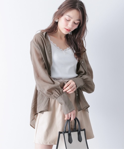 Heather（ヘザー）の「シアーBIGシャツ 874655（シャツ/ブラウス