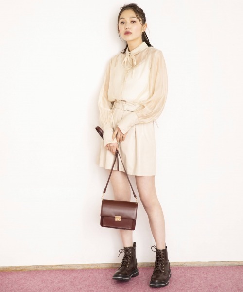 Heather（ヘザー）の「シアーBIGシャツ　874655（シャツ/ブラウス・レディース・ホワイト/ベージュ/ダークベージュ/カーキ/ブルー/パープル・FREE）」の10枚目の写真