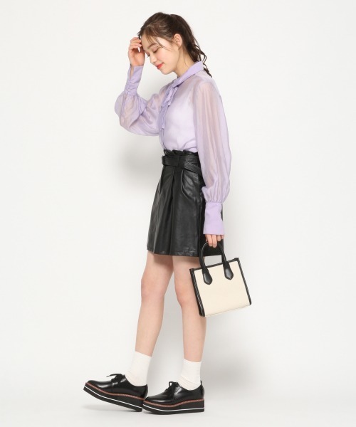 Heather（ヘザー）の「シアーBIGシャツ　874655（シャツ/ブラウス・レディース・ホワイト/ベージュ/ダークベージュ/カーキ/ブルー/パープル・FREE）」の16枚目の写真