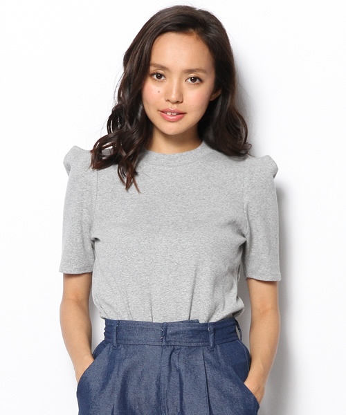 B:MING by BEAMS(ビーミングバイビームス)の「ビーミング by ビームス / 肩デザインテレコ キャップスリーブ(Tシャツ/カットソー・レディース・ホワイト/ライトグレー/ネイビー・ONE SIZE)」の3枚目の写真