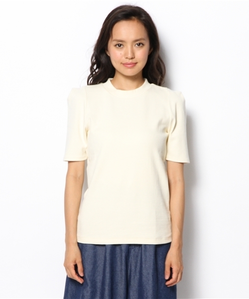 B:MING by BEAMS(ビーミングバイビームス)の「ビーミング by ビームス / 肩デザインテレコ キャップスリーブ(Tシャツ/カットソー・レディース・ホワイト/ライトグレー/ネイビー・ONE SIZE)」の4枚目の写真