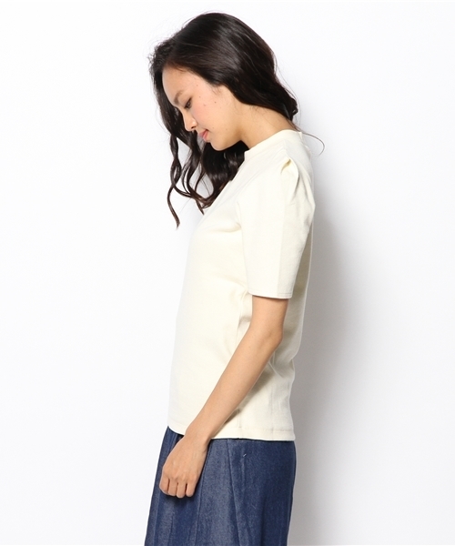 B:MING by BEAMS(ビーミングバイビームス)の「ビーミング by ビームス / 肩デザインテレコ キャップスリーブ(Tシャツ/カットソー・レディース・ホワイト/ライトグレー/ネイビー・ONE SIZE)」の5枚目の写真