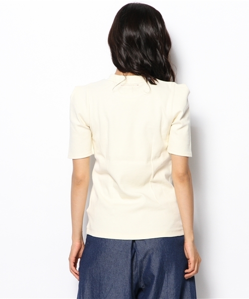 B:MING by BEAMS(ビーミングバイビームス)の「ビーミング by ビームス / 肩デザインテレコ キャップスリーブ(Tシャツ/カットソー・レディース・ホワイト/ライトグレー/ネイビー・ONE SIZE)」の6枚目の写真