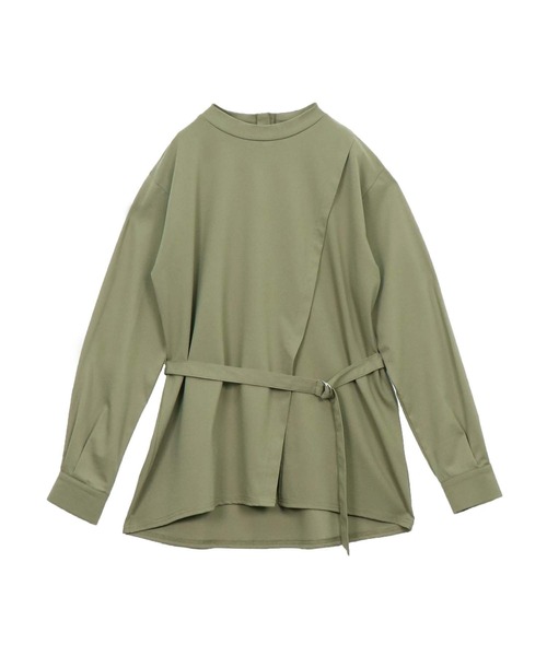 &g'aime(アンジェム)の「【&g'aime】ベルト付きスリットチュニック/ウエストベルトカットソー(Tシャツ/カットソー・レディース・ブラック/グレイッシュベージュ/カーキ・FREE)」の11枚目の写真
