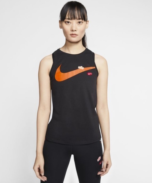 NIKE(ナイキ)の「ナイキ NIKE Dri-FIT ウィメンズ グラフィック トレーニングタンクトップ(タンクトップ・レディース・ホワイト/ブラック・L/S/M)」の1枚目の写真
