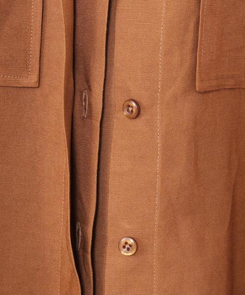 coen（コーエン）の「リネンレーヨンショートスリーブシャツ#（シャツ/ブラウス・レディース・ホワイト/ブラウン/ブラック・FREE）」の12枚目の写真