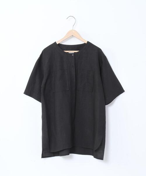 coen（コーエン）の「リネンレーヨンショートスリーブシャツ#（シャツ/ブラウス・レディース・ホワイト/ブラウン/ブラック・FREE）」の20枚目の写真