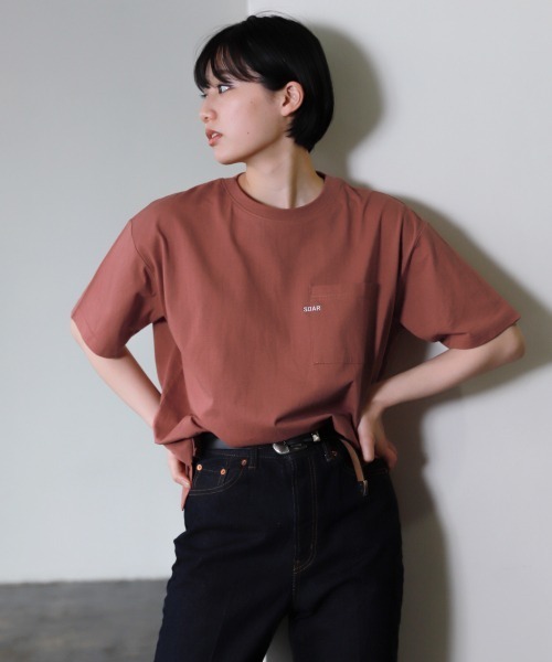 PAGEBOY（ページボーイ）の「プチロゴポケットBIGTEE（Tシャツ/カットソー・レディース・ブラック/オフホワイト/テラコッタ・FREE）」の3枚目の写真