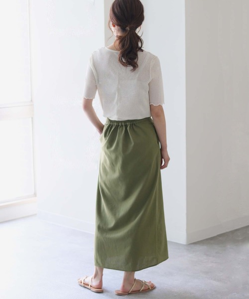 HER CLOSET(ハークローゼット)の「【HER CLOSET】シアーハーフスリーブバックスリットカットソー(Tシャツ/カットソー・レディース・ブラック/アイボリー・M)」の6枚目の写真